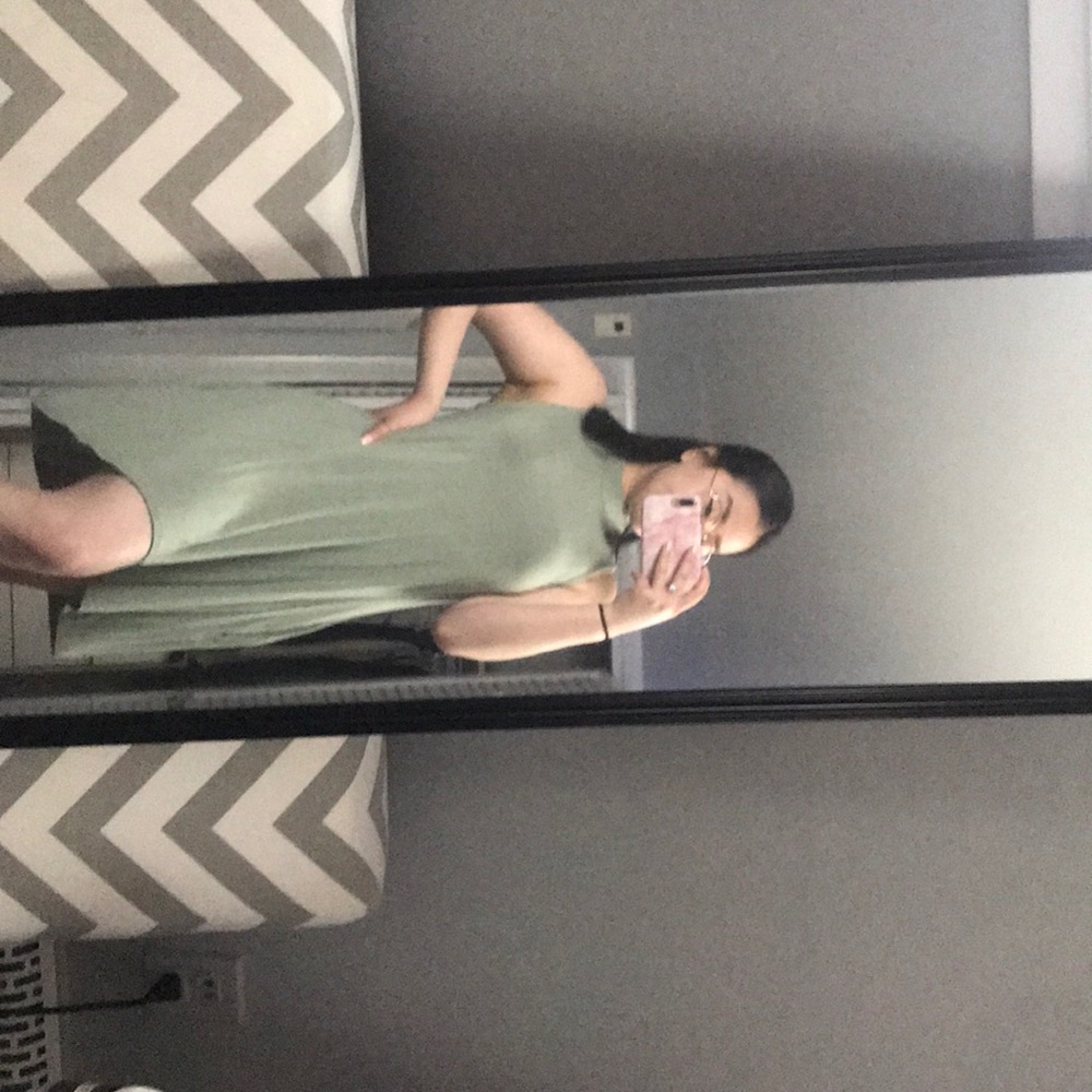 Green swing dress w/ pockets